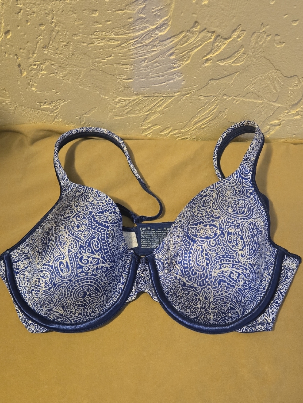 Bali Blue and White Paisley Underwire Bra